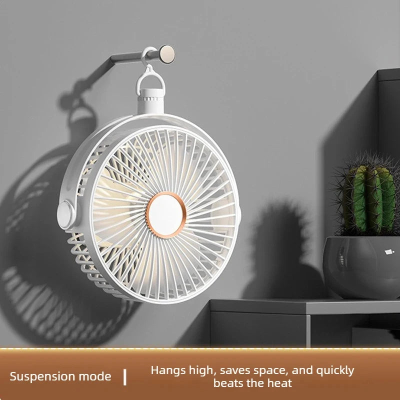 Portable Clip-on Fan 4-in-1 Quiet DC Brushless Motor Mini Desk Fan With 3Level Night Light 720° Rotation For Home Office Camping