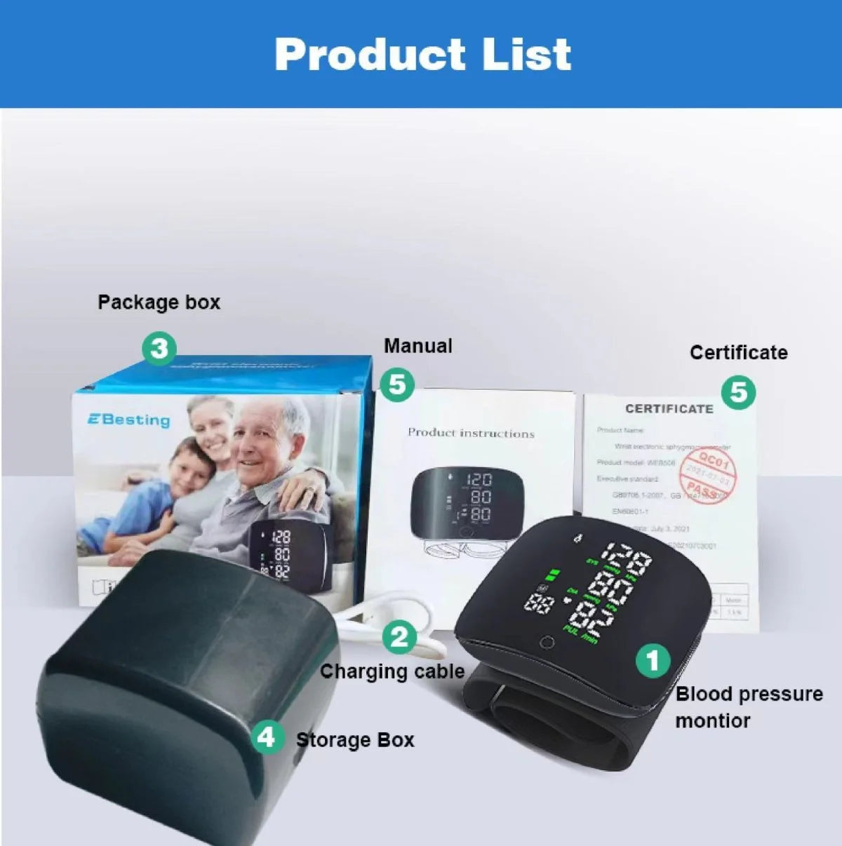 Bp Meter Tensiometer Upper Arm Digital Wrist Blood Pressure