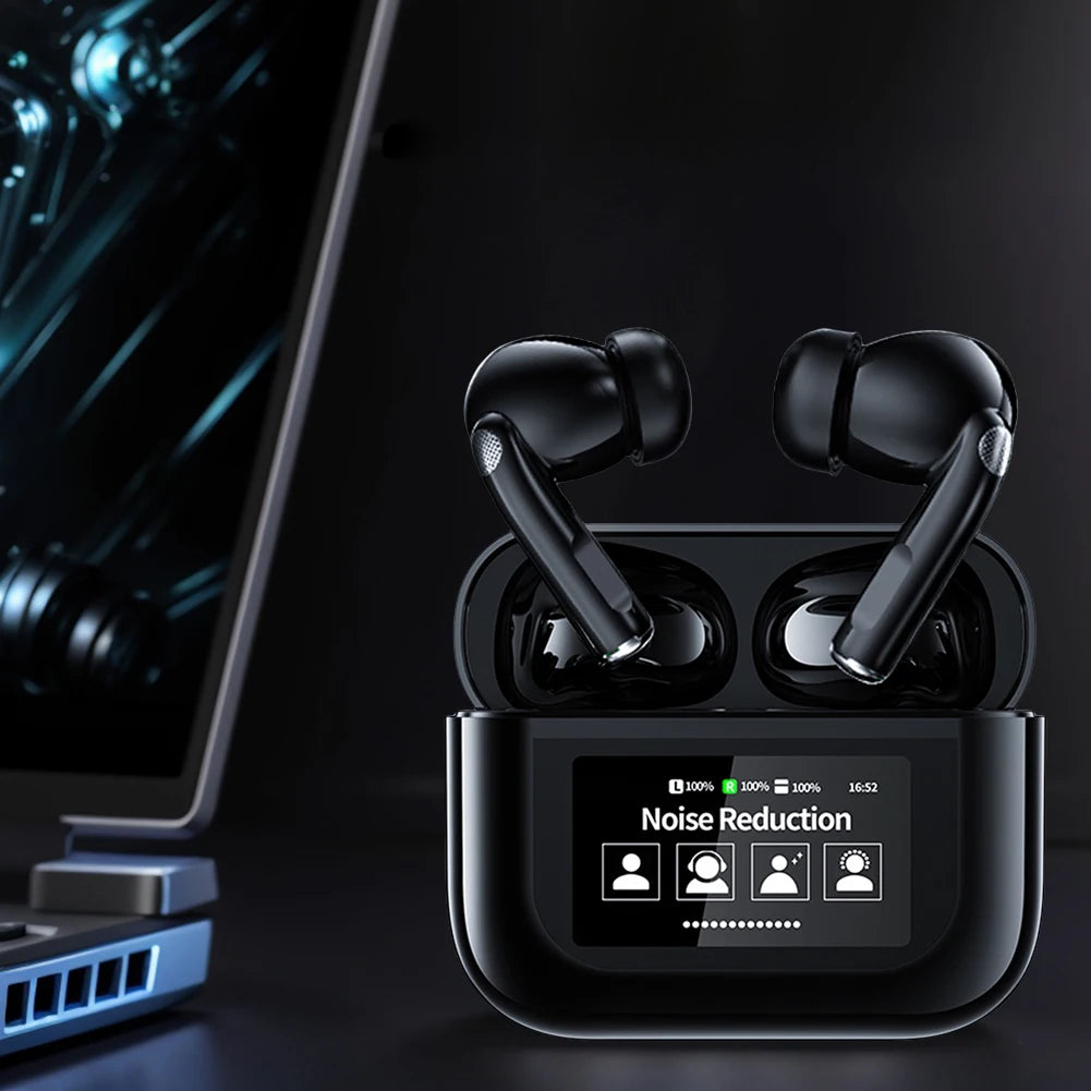 Wireless BT 5.4 Real Time Translator Earbuds Smart Touch Screen Housing 144 Languages Translator Headset for Business Travel