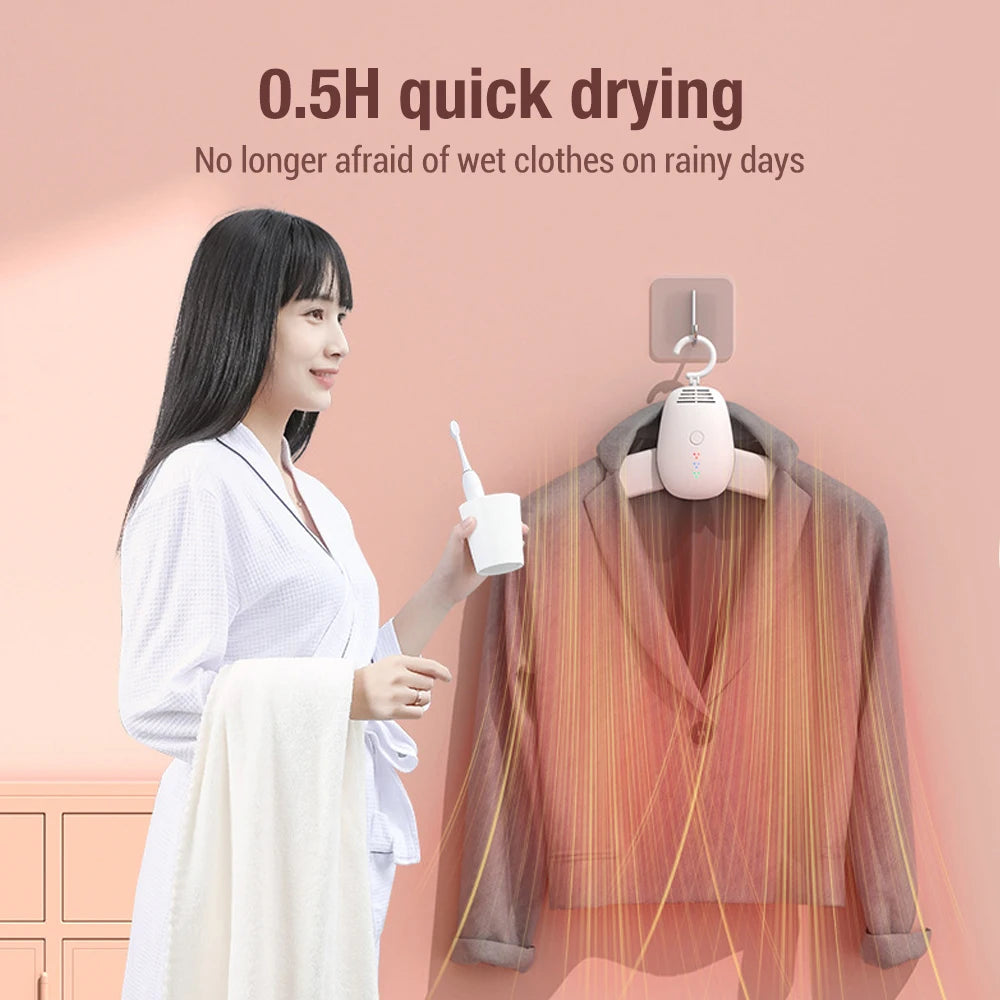 110-220V Mini Electric Portable Heated Clothes Dryer Drying Machine Shoes Clothes Drying Rack Hangers Foldable Heater