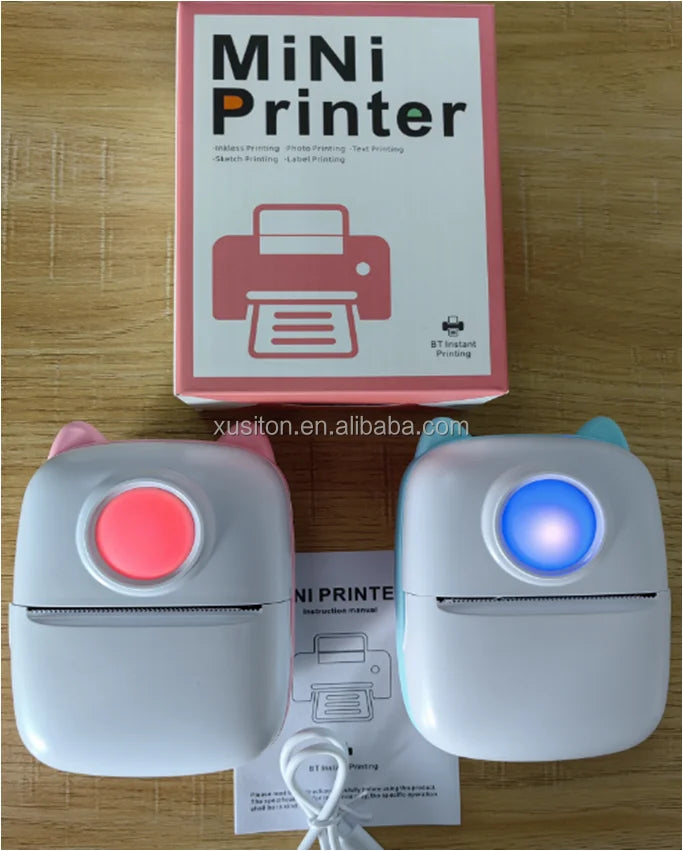 TJXL-X2 Thermal Printer 203 DPI HD Photo Note Label Student Printer Mistakes Handheld Pocket Portable Wireless Mini Digital Prin