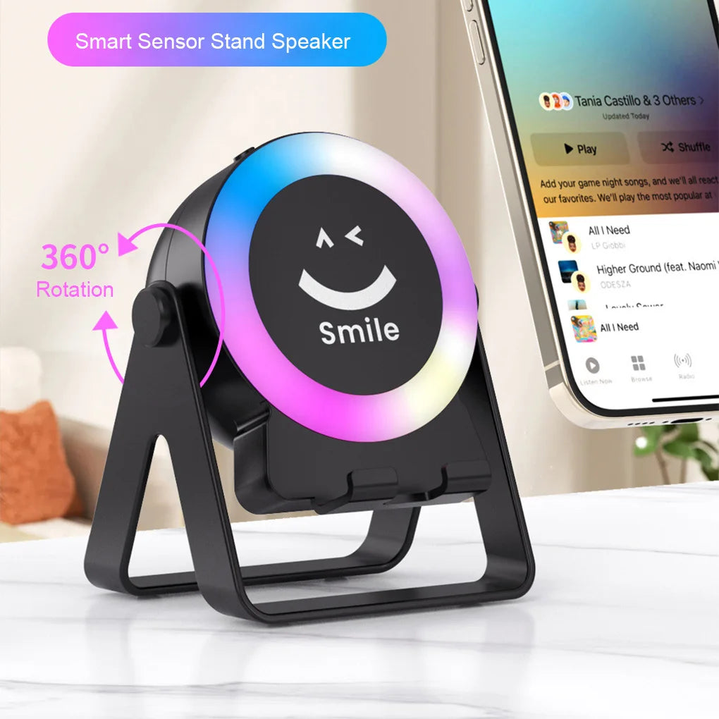 Mini Bluetooth Wireless Speaker Sound Amplifier with Stand 360Rotation Speaker Audio Automatic Connection Subwoofer