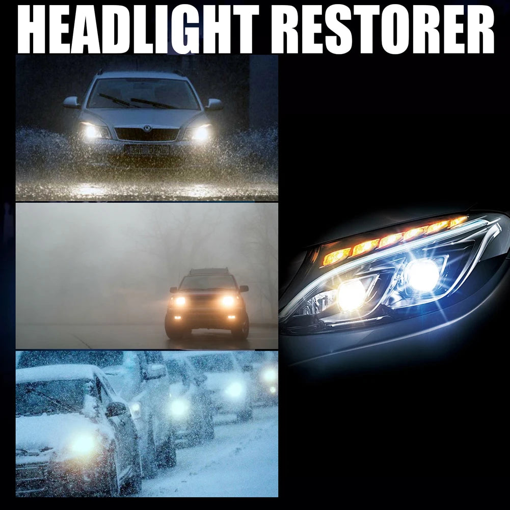 100ml Car Headlight Restoration Kit Cleans Yellow Haze Scratch Automotive Headlight Lens Restorer