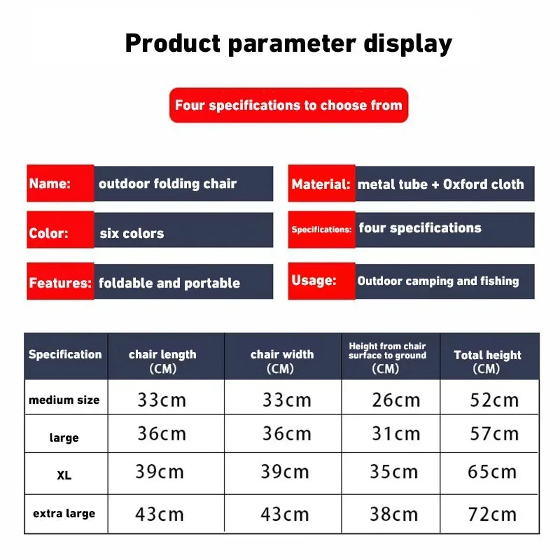 Outdoor Portable Folding Chair With Storage Bag Foldable Car Outdoor Chair Lightweight Bearing Strong Ride Comfort Camping Gear