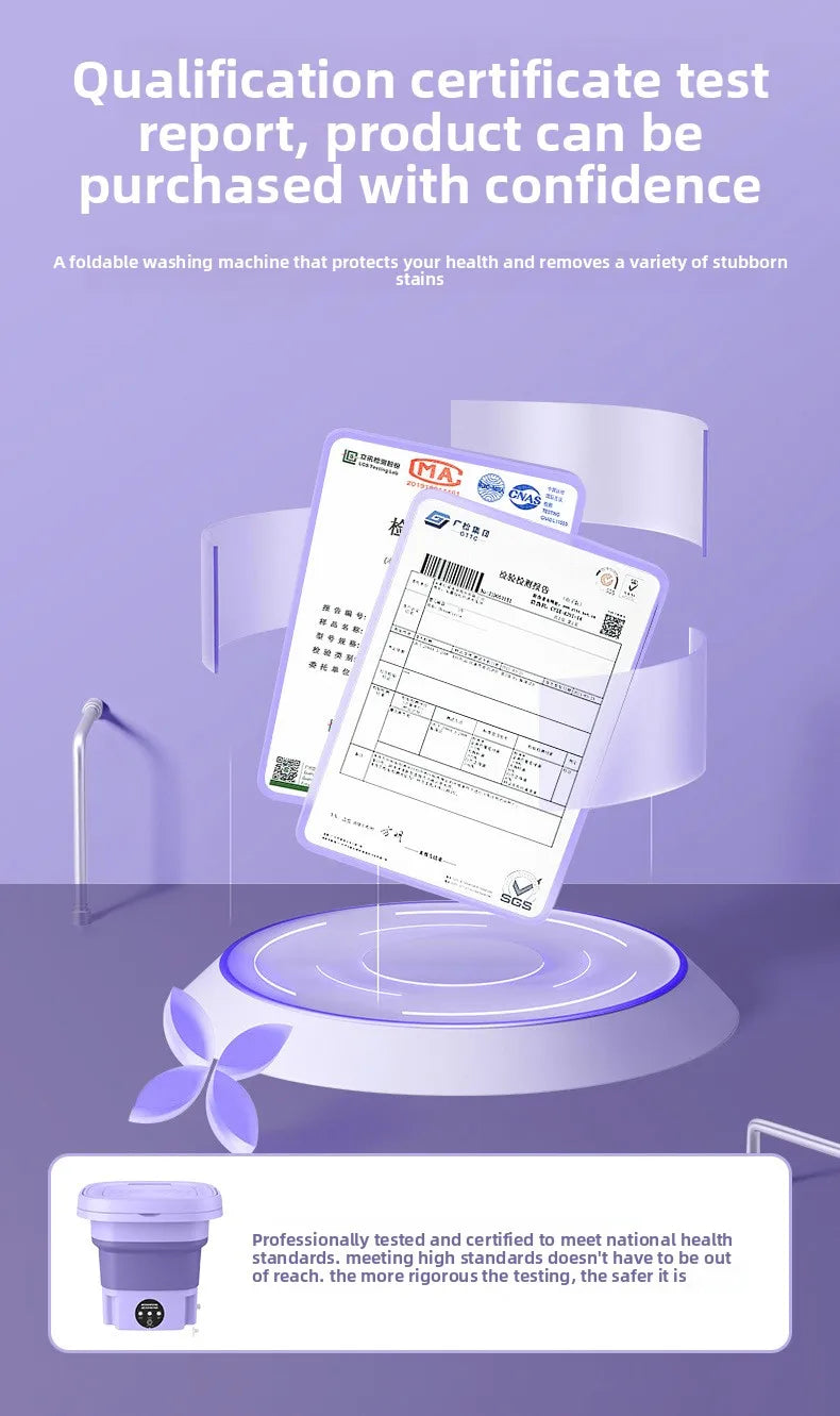 Portable Foldable Washing Machine with Spin Dryer for Socks Underwear Panties Mini Washer for Apartment Dorm Travel