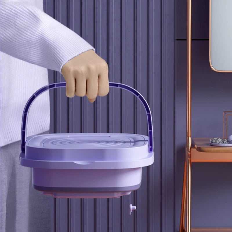 Portable Foldable Washing Machine with Spin Dryer for Socks Underwear Panties Mini Washer for Apartment Dorm Travel