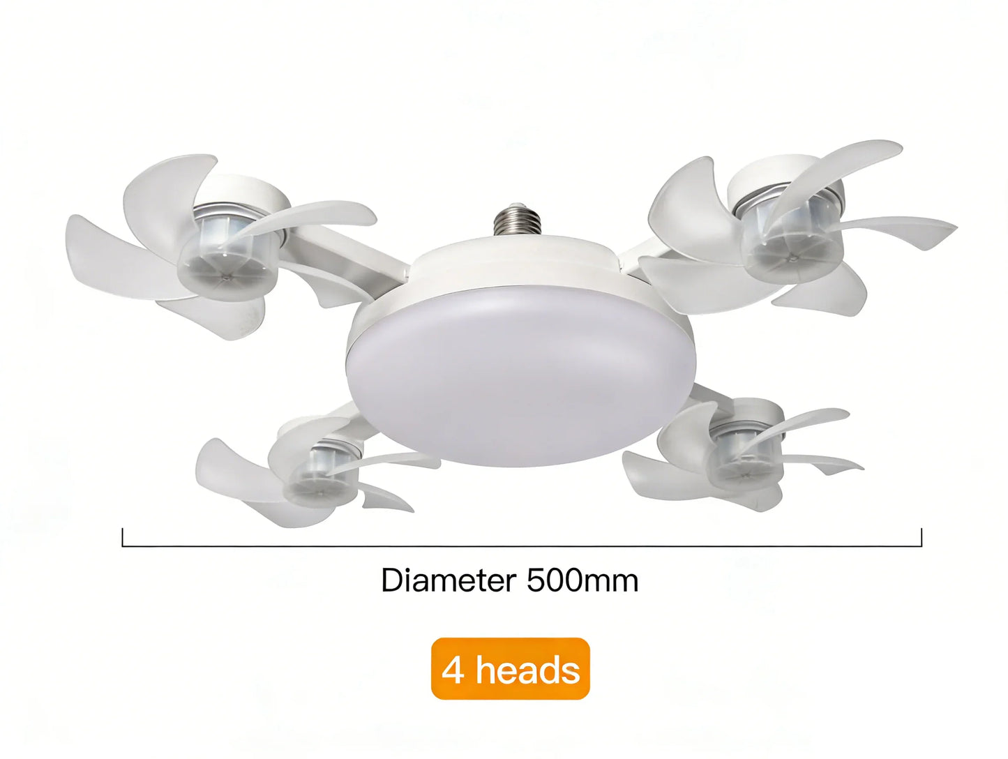 E27 3 in 1 Fan Light Bulb Drone Design 3/4 Blades Remote Control Ceiling Fan Lamp AC85V-265V for Bedroom Restaurant Living Room