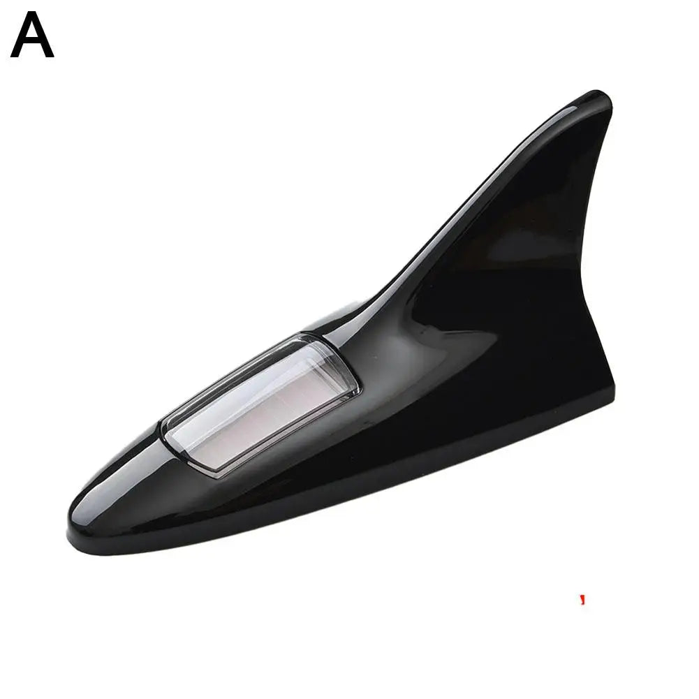 2025 New Universal Auto Car Led Warning Lamp Solar Powered Shark Fin Antenna Decorative Warning Signal Tail Light