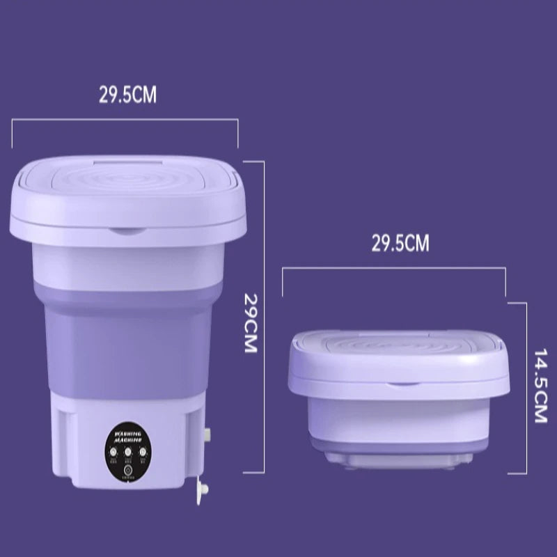 Portable Foldable Washing Machine with Spin Dryer for Socks Underwear Panties Mini Washer for Apartment Dorm Travel
