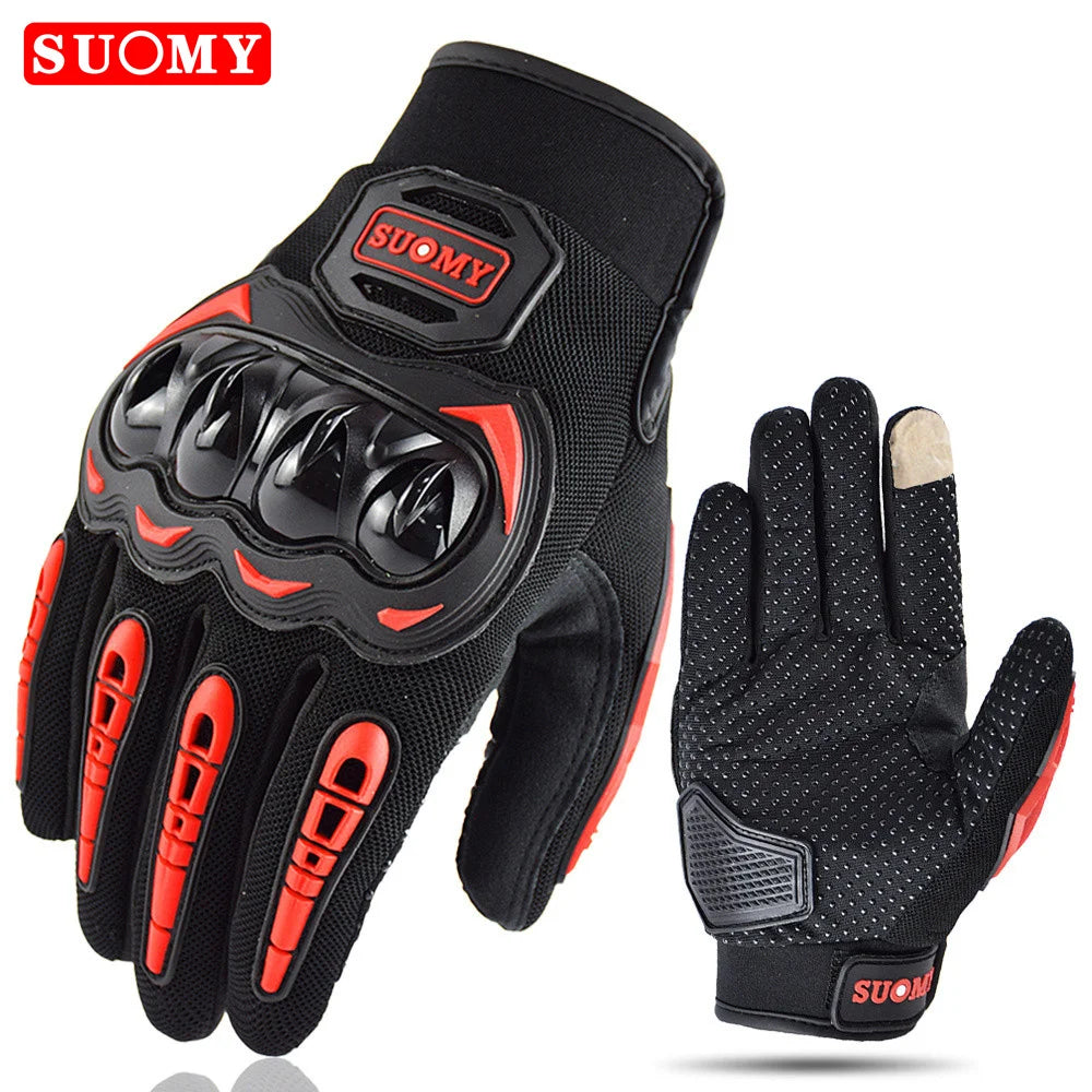 SUOMY New Orange Motorcycle Gloves Summer Men Women Full Finger Touch Screen Motocross Guantes Motorbike Bicycle Cycling Gloves